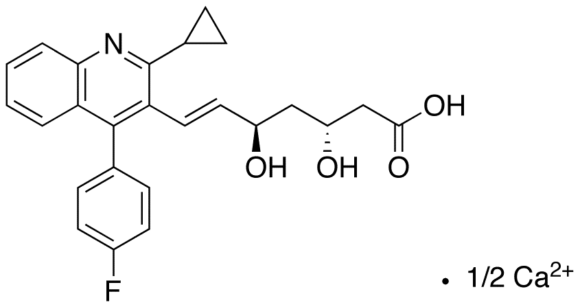 (3R,5R,6E)-7-[2-Cyclopropyl-4-(4-fluorophenyl)-3-quinolinyl]-3,5-dihydroxy-6-heptenoic Acid Calcium Salt - Chemical structure and product image