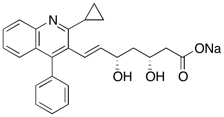 (3R,5S,6E)-7-(2-Cyclopropyl-4-phenyl-3-quinolinyl)-3,5-dihydroxy-6-heptenoic Acid Sodium Salt - Chemical structure and product image