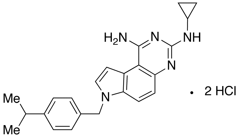 N3-Cyclopropyl-7-[[4-(1-methylethyl)phenyl]methyl]-7H-pyrrolo[3,2-f]quinazoline-1,3-diamine Dihydrochloride - Chemical structure and product image