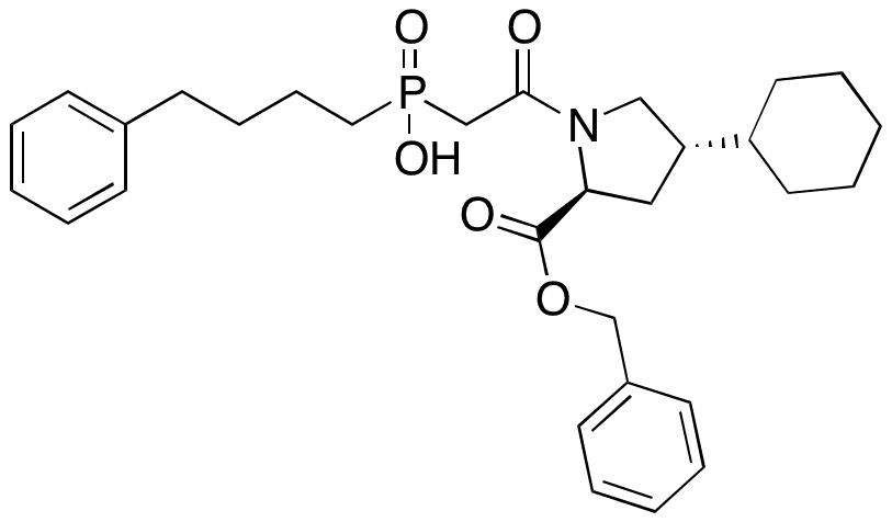 (4S)-4-Cyclohexyl-1-[[hydroxy(4-phenylbutyl)phosphinyl]acetyl]-L-Proline Phenylmethyl Ester - Chemical structure and product image