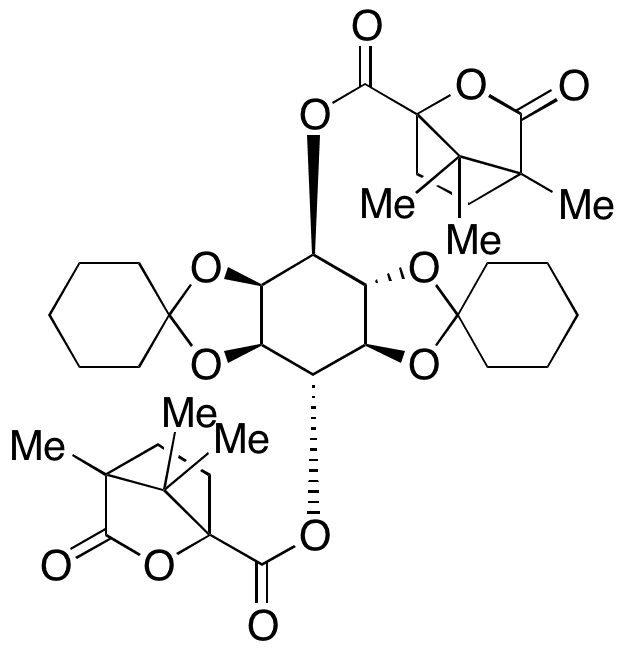 1,2:4,5-di-O-Cyclohexylidene-D-myo-Inositol 3,6-Bis(4,7,7-trimethyl-3-oxo-2-oxabicyclo[2.2.1]heptane-1-carboxylate) - Chemical structure and product image