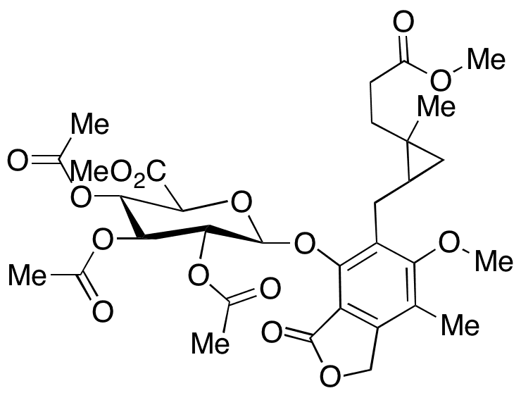 4-Cyclopropylmethyl-O-(3,4,5-triacetoxy-6-(methoxycarbonyl))glucuronide Mycophenolic Acid - Chemical structure and product image