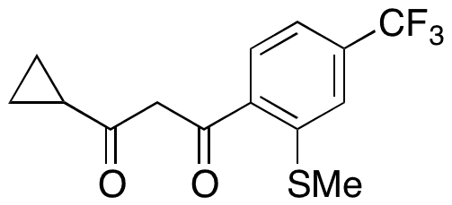 1-Cyclopropyl-3-[2-(methylthio)-4-(trifluoromethyl)phenyl]-1,3-propanedione - Chemical structure and product image