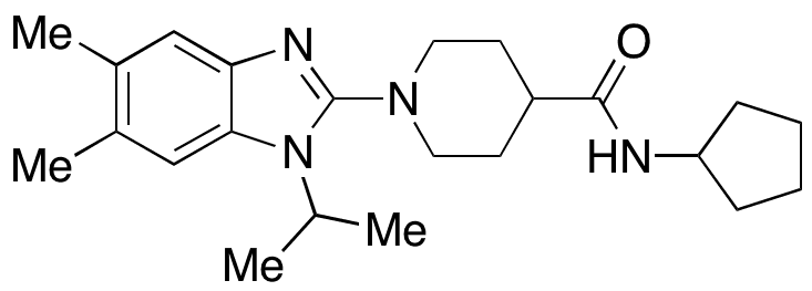 N-Cyclopentyl-1-(1-isopropyl-5,6-dimethyl-1H-benzo[d]imidazol-2-yl)piperidine-4-carboxamide - Chemical structure and product image