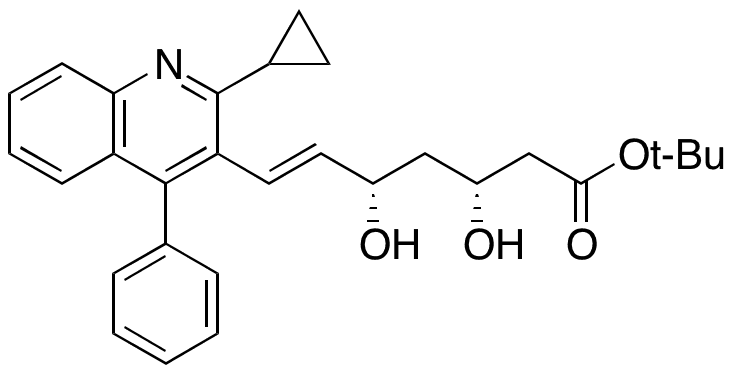 (3R,5S,6E)-7-(2-Cyclopropyl-4-phenyl-3-quinolinyl)-3,5-dihydroxy-6-heptenoic Acid tert-Butyl Ester - Chemical structure and product image