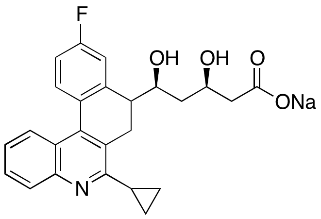 (3R,5S)-5-(6-Cyclopropyl-10-fluoro-7,8-dihydrobenzo[k]phenanthridin-8-yl)-3,5-dihydroxypentanoic Acid Sodium Salt - Chemical structure and product image
