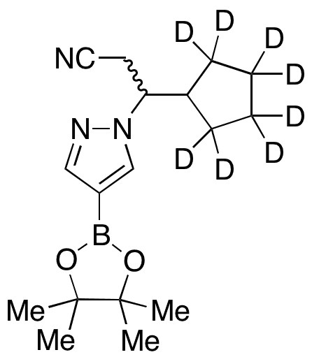 beta-Cyclopentyl-4-(4,4,5,5-tetramethyl-1,3,2-dioxaborolan-2-yl)-1H-pyrazole-1-propanenitrile-d8 - Chemical structure and product image