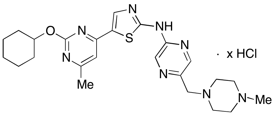 5-(2-(Cyclohexyloxy)-6-methylpyrimidin-4-yl)-N-(5-((4-methylpiperazin-1-yl)methyl)pyrazin-2-yl)thiazol-2-amine Hydrochloride - Chemical structure and product image