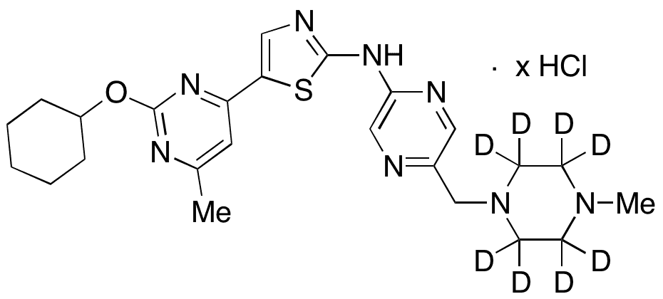 5-(2-(Cyclohexyloxy)-6-methylpyrimidin-4-yl)-N-(5-((4-methylpiperazin-1-yl)methyl)pyrazin-2-yl)thiazol-2-amine-d8 Hydrochloride - Chemical structure and product image