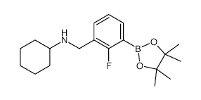 3-(N-Cyclohexylaminomethyl)-2-fluorophenylboronic acid, pinacol ester - Chemical structure and product image