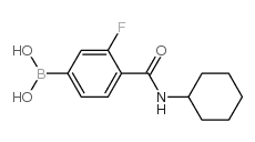 N-Cyclohexyl 4-borono-2-fluorobenzamide - Chemical structure and product image