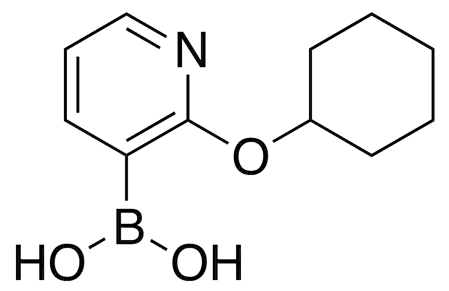 [2-(Cyclohexyloxy)pyridin-3-yl]boronic acid - Chemical structure and product image