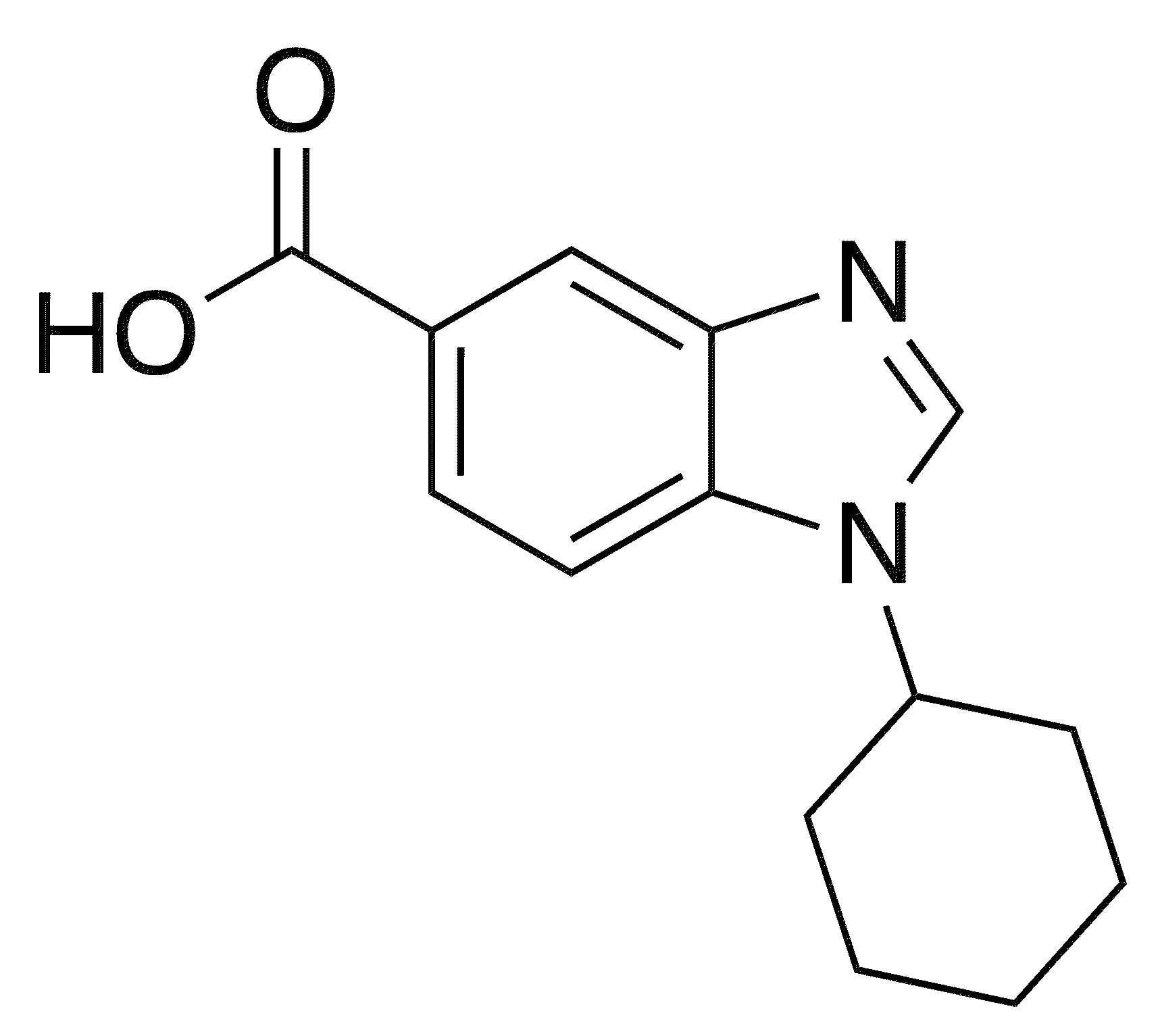 1-Cyclohexylbenzodiazole-5-carboxylic acid - Chemical structure and product image