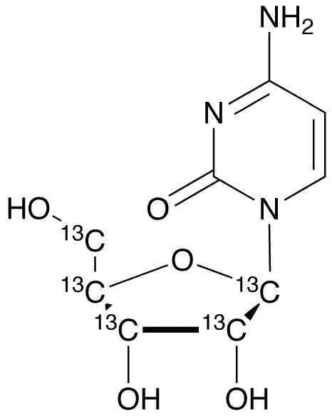 Cytidine-1â€™,2â€™,3â€™,4â€™,5â€™-13C5 - Chemical structure and product image