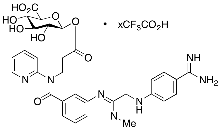 Dabigatran Acyl-beta-D-Glucuronide Trifluoroacetic Acid Salt (80%) - Chemical structure and product image