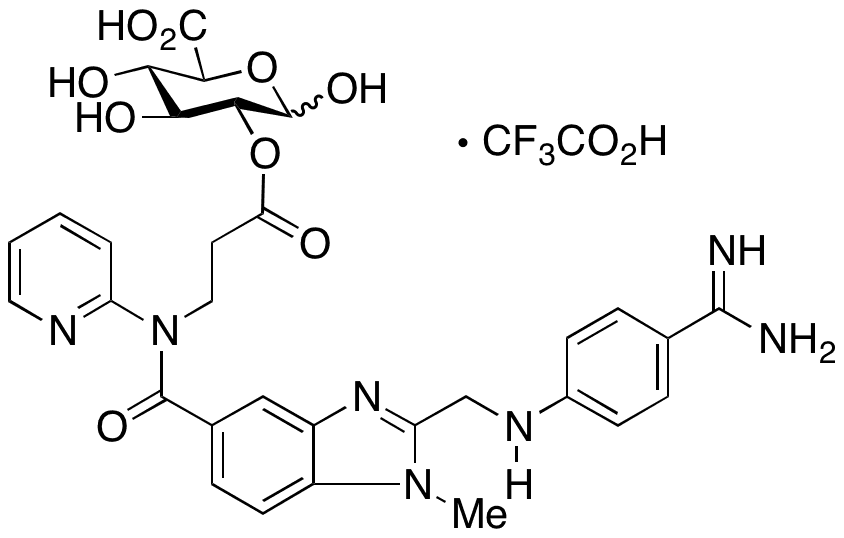 Dabigatran Acyl-O2-D-Glucuronide Trifluoroacetic Acid Salt - Chemical structure and product image