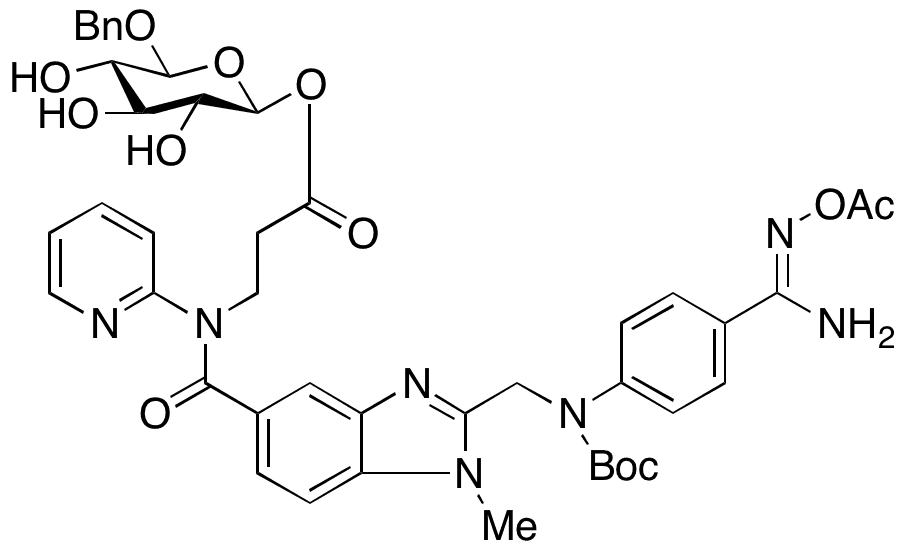 Dabigatran tert-Butylcarbonyl Acetate 6-Benzyloxy Acyl-beta-D-Glucuronide - Chemical structure and product image