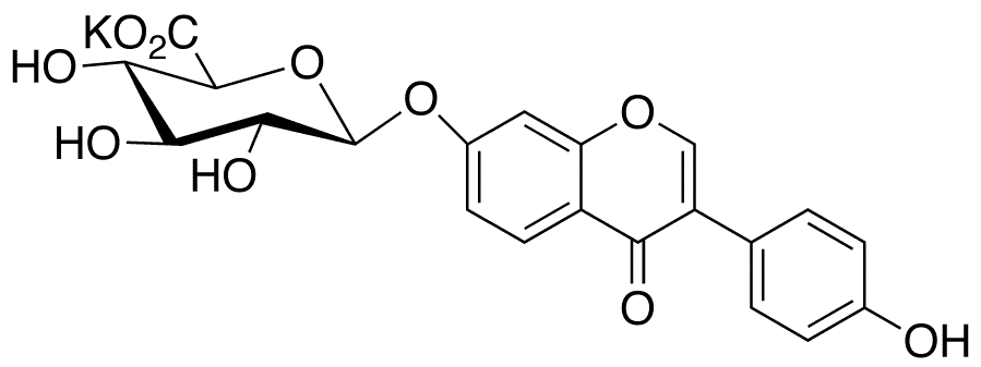Daidzein 7-beta-D-Glucuronide Potassium Salt - Chemical structure and product image