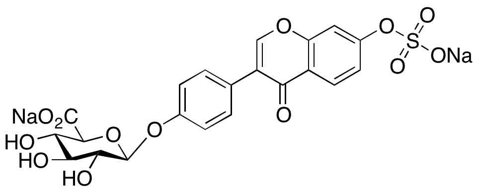 Daidzein-7-sulfate-4â€™-beta-D-glucuronide Disodium Salt - Chemical structure and product image