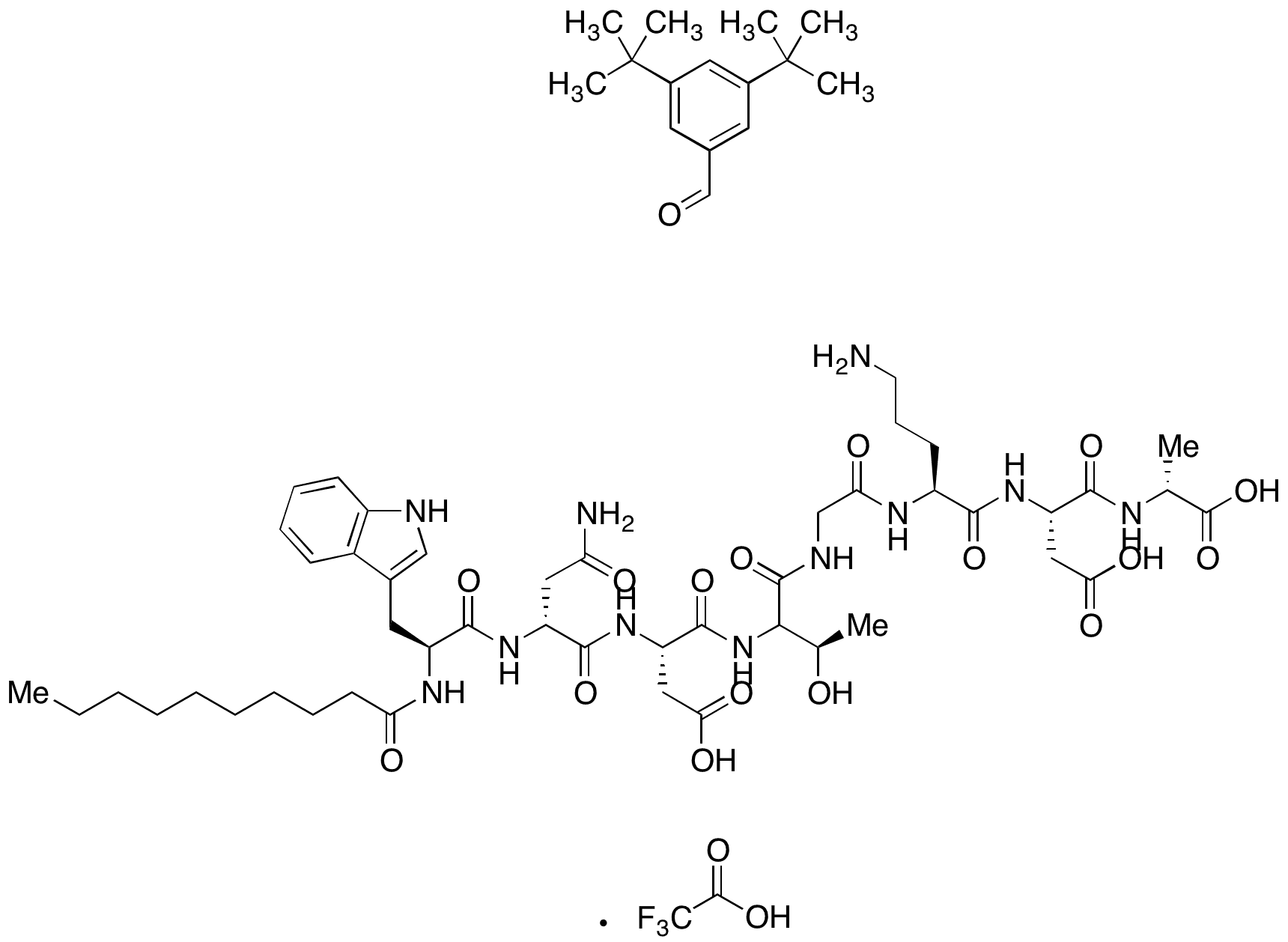 Decanoyl-Trp-(D-Asn)-Asp-Thr-Gly-Orn-Asp-(D-Ala)-OH Trifluoroacetic Acid Salt - Chemical structure and product image