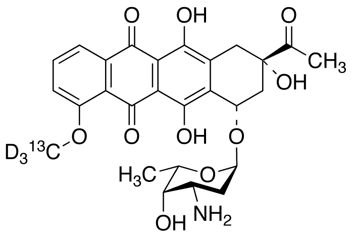 Daunorubicin-13C,d3 (>85%) - Chemical structure and product image