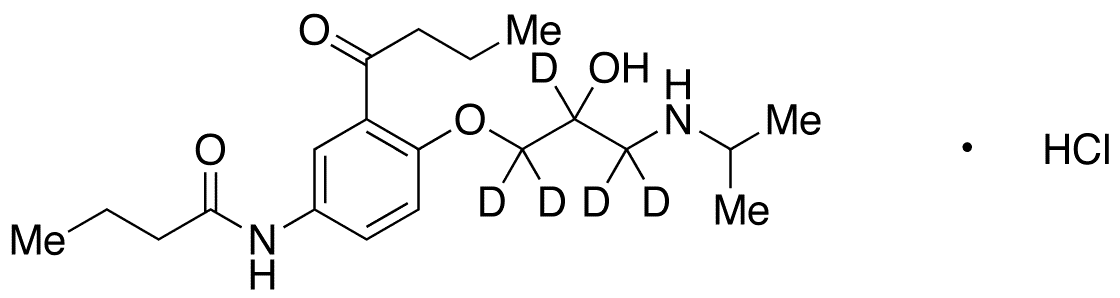 rac 3-Deacetyl-3-butanoyl Acebutolol-d5 Hydrochloride - Chemical structure and product image