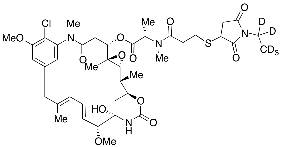N2-Deacetyl-N2-[3-[(1-ethyl-2,5-dioxo-3-pyrrolidinyl)thio]-1-oxopropyl]-maytansine-d5 - Chemical structure and product image