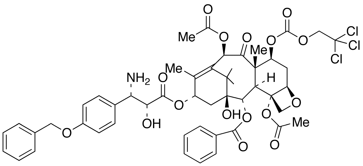 N-Debenzoyl-3â€™-p-O-benzy-7-{[(2,2,2,-trichloroethyl)oxy]carbonyl} Paclitaxel - Chemical structure and product image