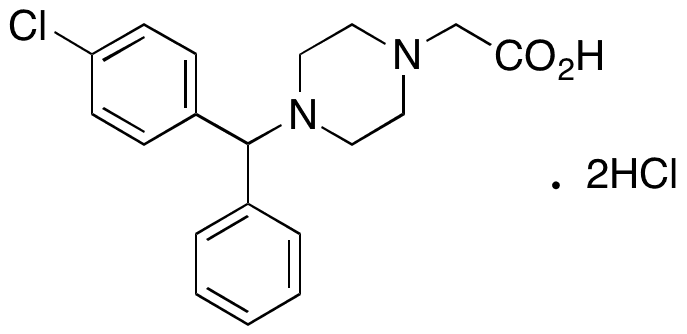 De(carboxymethoxy) Cetirizine Acetic Acid Dihydrochloride - Chemical structure and product image