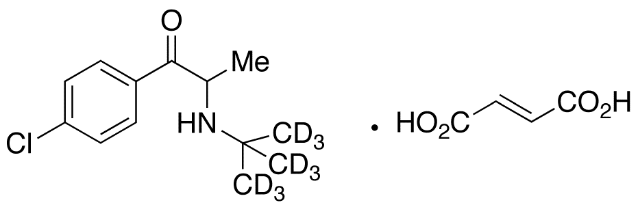 3â€™-Dechloro-4â€™-chloro Bupropion-d9 Fumarate - Chemical structure and product image