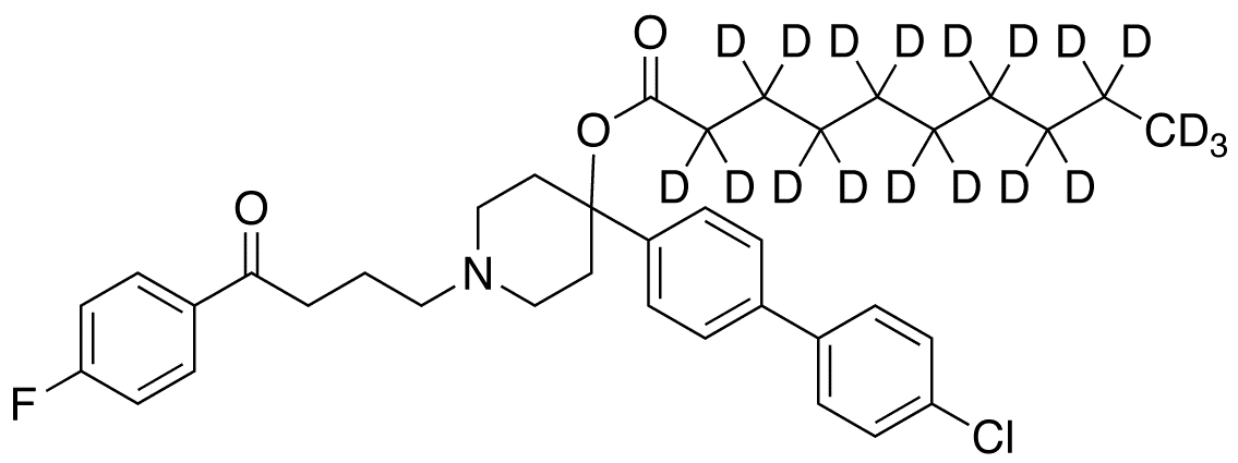 4-Dechloro-4-(4-chlorophenyl) Haloperidol Decanoate-d19 - Chemical structure and product image
