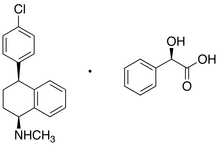 3-Dechloro Sertraline R-Mandelic Acid - Chemical structure and product image