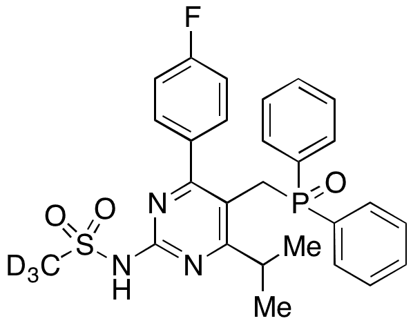 De((3,5-dihydroxyhept-6-enoic Acid)N-methyl) Diphenylphosphinyl Rosuvastatin-d3 - Chemical structure and product image