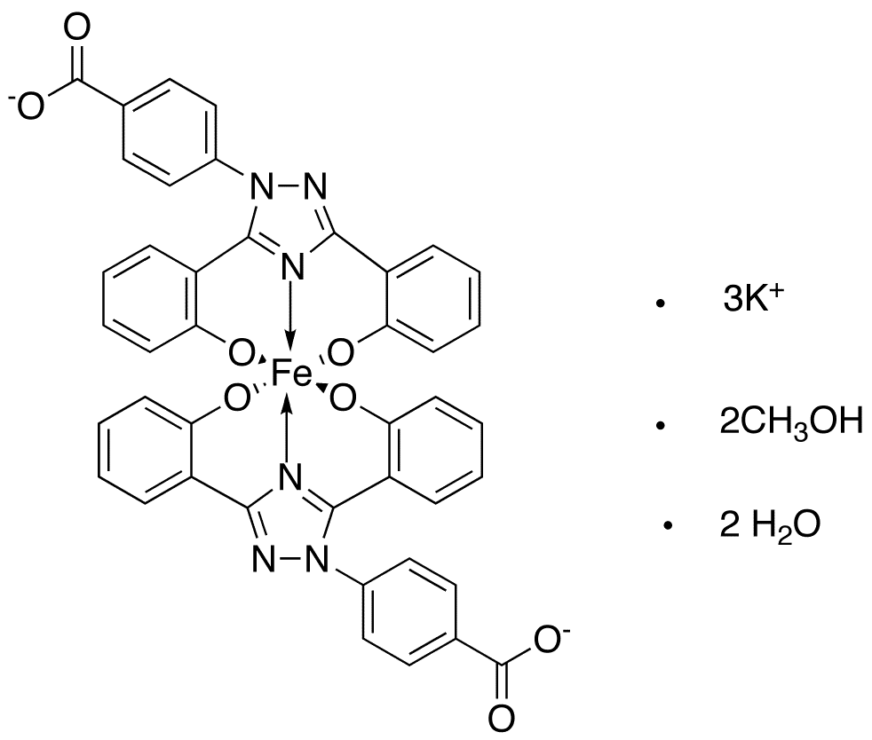 Deferasirox Ferrate(III) Tripotassium Complex Methanoate Hydrate - Chemical structure and product image