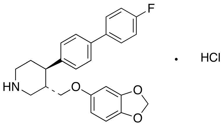 rac-trans-4-Defluoro-4-(4-fluorophenyl) Paroxetine Hydrochloride - Chemical structure and product image