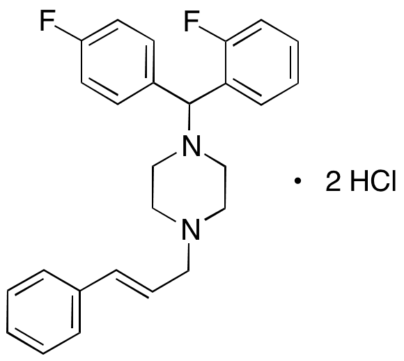 4-Defluoro 2-Fluoro Flunarizine Dihydrochloride - Chemical structure and product image