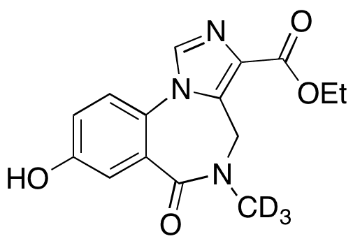Defluoro 8-Hydroxy Flumazenil-D3 (Impurity) - Chemical structure and product image