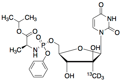 2â€™-Defluro-2â€™-hydroxy 2â€™-epi-Sofosbuvir-13Cd3 - Chemical structure and product image