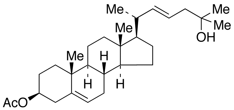 22-Dehydro 25-Hydroxy Cholesterol 3-Acetate - Chemical structure and product image