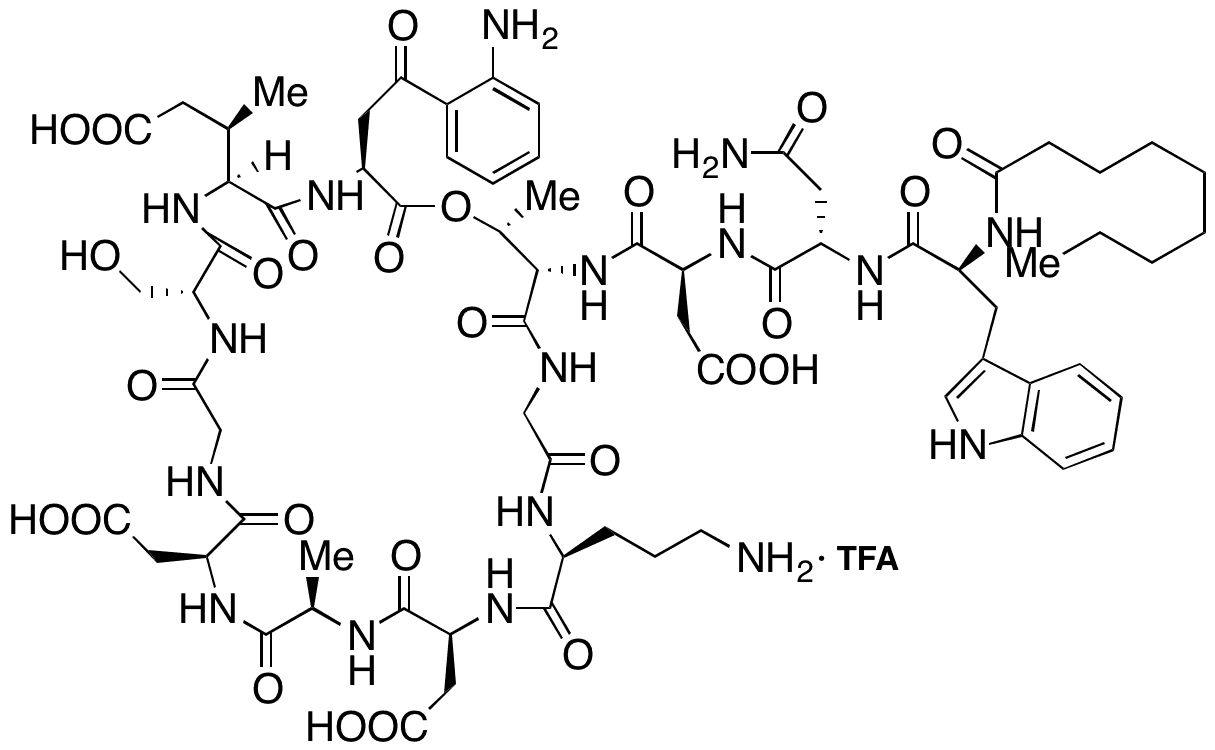 N-Desdecanoyl, N-(nonanoyl) Daptomycin Trifluoroacetic Acid Salt - Chemical structure and product image