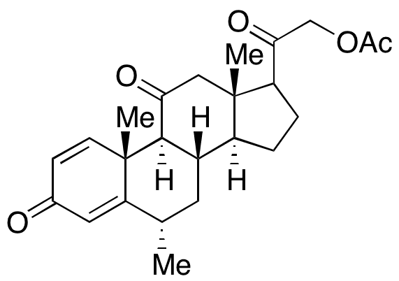17-Dehydroxy-6Î±-methyl-11-oxo Prednisolone 21-Acetate - Chemical structure and product image