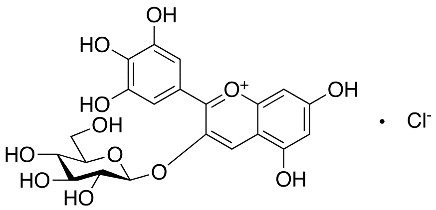 Delphinidin 3-beta-D-Glucoside - Chemical structure and product image