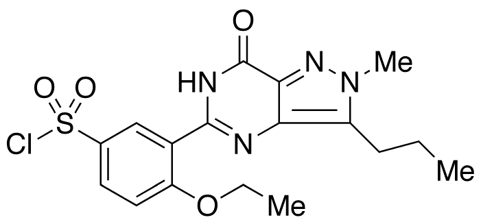 Demethylpiperazinyl Iso Sildenafil Sulfonyl Chloride - Chemical structure and product image