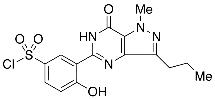 Demethylpiperazinyl Desethyl Sildenafil Sulfonyl Chloride - Chemical structure and product image