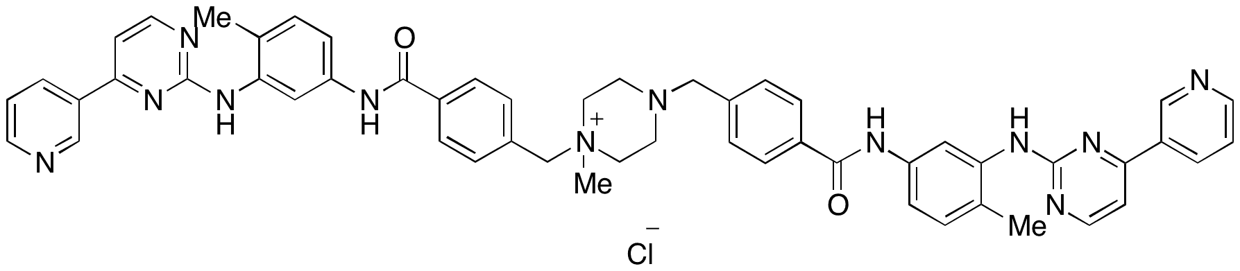 Des(methylpiperazinyl) Imatinib Dimer Piperazinium Chloride (90%) - Chemical structure and product image