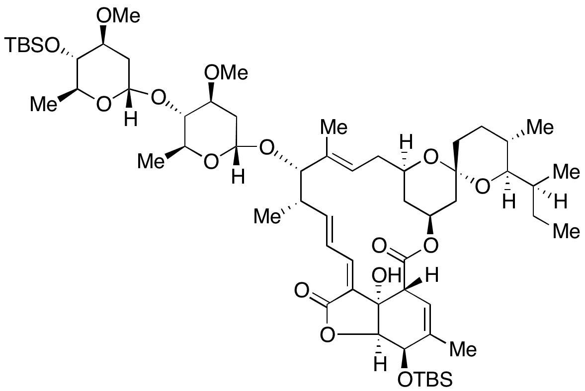 5-O-Demethyl-4â€™â€™,5-bis-O-[(1,1-dimethylethyl)dimethylsilyl]-22,23-dihydro-28-oxo-Avermectin A1a - Chemical structure and product image