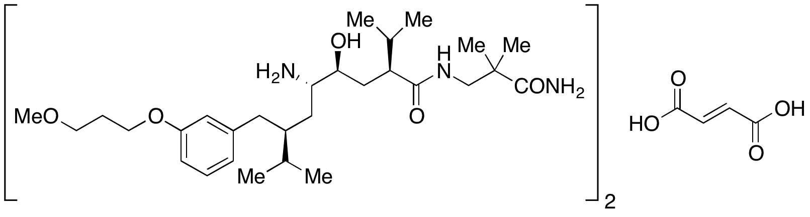 Demethoxy Aliskiren Fumarate (2:1) - Chemical structure and product image