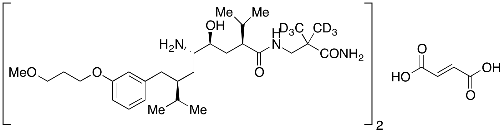 Demethoxy Aliskiren-d6 Fumarate (2:1) - Chemical structure and product image
