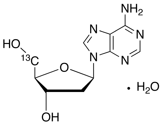 2-Deoxyadenosine-5-13C Monohydrate - Chemical structure and product image