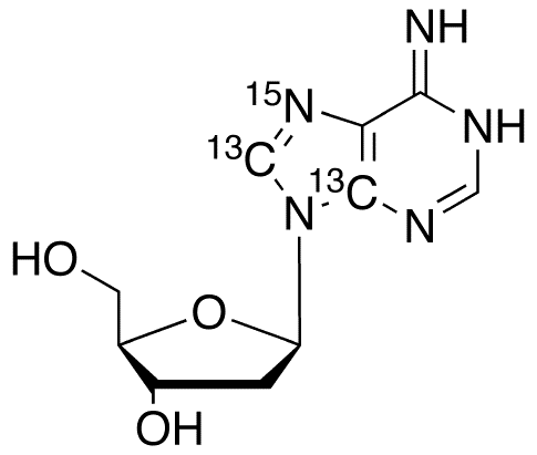 2â€™-Deoxyadenosine-13C2,15N - Chemical structure and product image